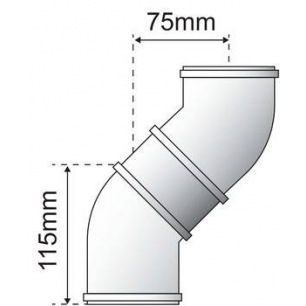 COUDE VENTOUSE BULEX ALU/ALU 45° 80/125  0020199416