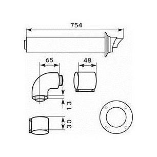 TERMINAL HORIZONTAL+COUDE VAILLANT PP/ALU 60/100 TERMINAL HORIZONTAL+COUDE VAILLANT PP/ALU 60/100