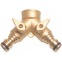 ROBINET 3 VOIES AVEC 2 ROBINETS LAITON