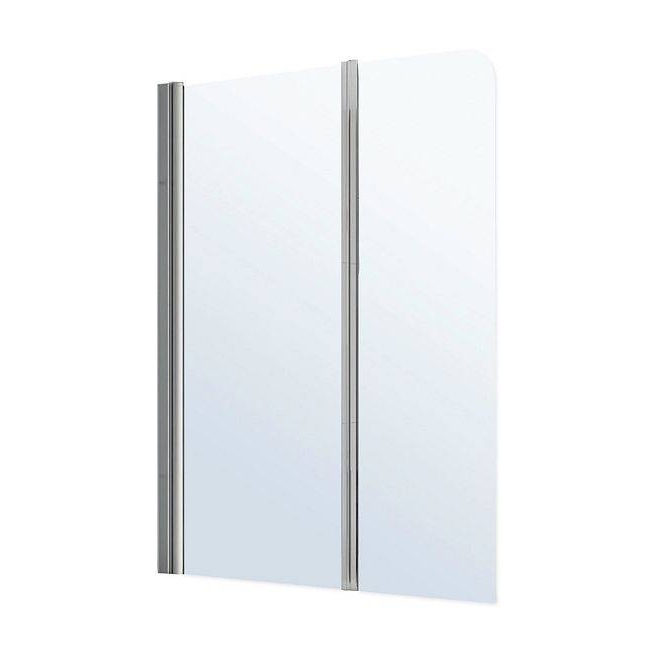 PARE BAIN MISTRAL 2 VOLETS PLIANT VERRE TRANSPARENT PROFILE CHROME 120cm GAUCHE