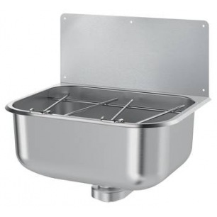 Bac déversoir mural avec dosseret Inox 304 poli satiné Bac déversoir mural avec dosseret Inox 304 poli satiné