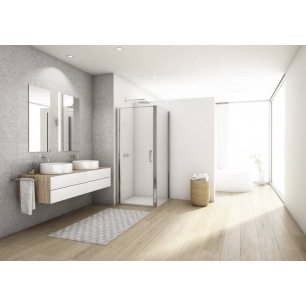 PAROI FIXE REVERSIBLE DIVERA 140CM PROFILE CHROME VERRE TRANSPARENT PAROI FIXE REVERSIBLE DIVERA 140CM PROFILE CHROME VERRE TRANSPARENT