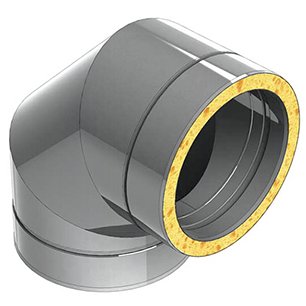 COUDE INOX DOUBLE PAROI 90° 100mm