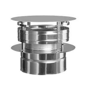 CHAPEAU ANTI-PLUIE INOX DOUBLE PAROI 80mm