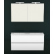 ENSEMBLE SQUARE SPACE LINE 120CM BLANC K20 AVEC ARMOIRE