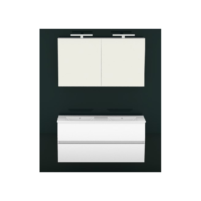 ENSEMBLE SQUARE SPACE LINE 120CM BLANC K20 AVEC ARMOIRE ENSEMBLE SQUARE SPACE LINE 120CM BLANC K20 AVEC ARMOIRE