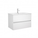 SOUS MEUBLE FUSSION LINE BLANC BRILLANT 2 TIROIRS 80CM