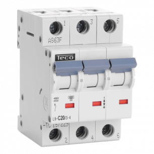 DISJONCTEUR TECO TRI 3 POLES 20A COURBE C 4.5KA DISJONCTEUR TECO TRI 3 POLES 20A COURBE C 4.5KA