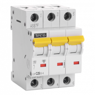 DISJONCTEUR TECO TRI 3 POLES 25A COURBE C 4.5KA DISJONCTEUR TECO TRI 3 POLES 25A COURBE C 4.5KA