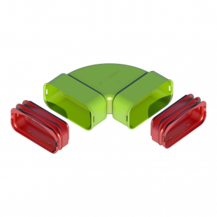 COUDE HORIZONTAL POUR CONDUIT PLAT UBBINK 60 X 130mm COUDE HORIZONTAL POUR CONDUIT PLAT UBBINK 60 X 130mm