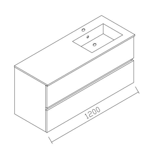 ENSEMBLE ALKE SQUARE SPACE LINE 120cm VASQUE PORCELAINE DROITE ET MIROIR AVEC AUVENT LED CHENE HALIFAX