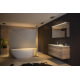 ENSEMBLE ALKE SQUARE SPACE LINE 60cm VASQUE PORCELAINE ET MIROIR AVEC AUVENT LED CHENE HALIFAX