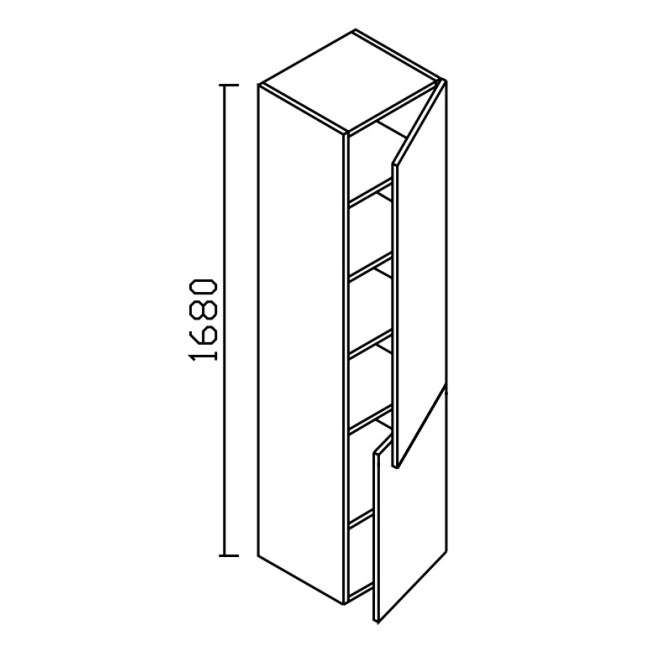 COLONNE SQUARE DROITE 2 PORTES HAUTEUR 168cm X 35cm BLANC K20