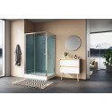 CABINE DE DOUCHE SANSWISS MODULR 100 X 80 PORTE COULISSANTE AVEC SHOWERPIPE MONTAGE EN ANGLE