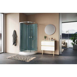 CABINE DE DOUCHE SANSWISS MODULR 1/4 DE ROND COULISSANT 90 X 90 AVEC SHOWERPIPE MONTAGE EN ANGLE CABINE DE DOUCHE SANSWISS MODULR 1/4 DE ROND COULISSANT 90 X 90 AVEC SHOWERPIPE MONTAGE EN ANGLE