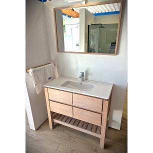 MEUBLE DE SALLE DE BAIN CHENE CERUSE LINE ART EASY 100cm MEUBLE DE SALLE DE BAIN CHENE CERUSE LINE ART EASY 100cm