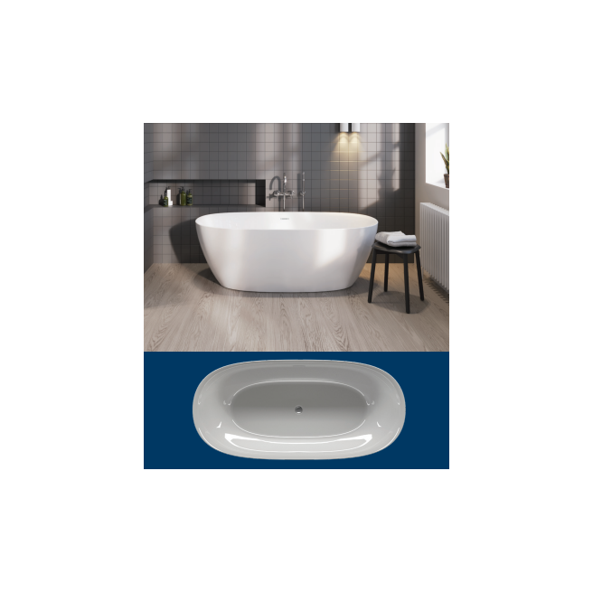 BAIGNOIRE ILOT RIHO MODELE A 170*80 BLANC MAT