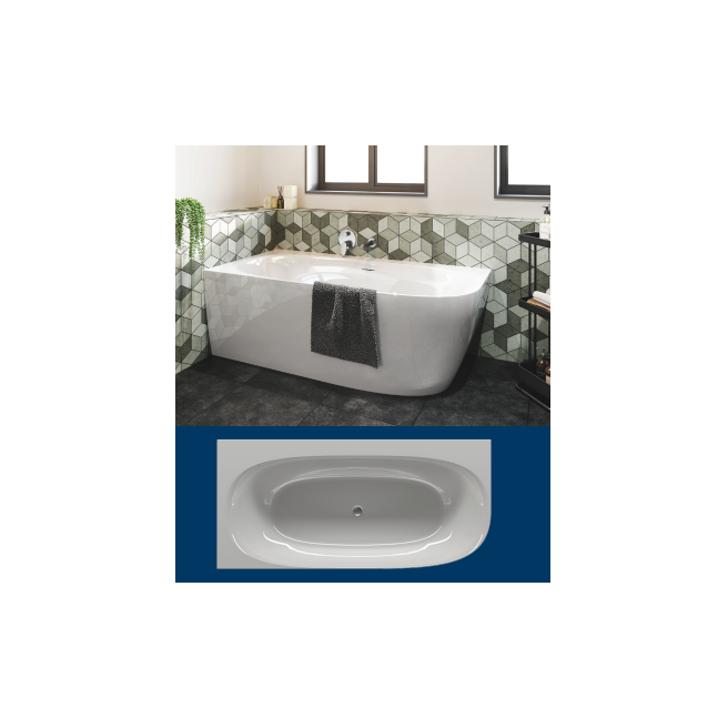 BAIGNOIRE SEMI-ILOT RIHO MODELE O CORNER DROITE 170*80 BLANC BRILLANT