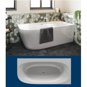 BAGNOIRE SEMI-ILOT RIHO MODELE O CORNER GAUCHE 170*80 BLANC BRILLANT