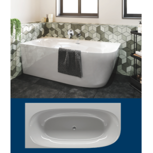 BAIGNOIRE SEMI-ILOT RIHO MODELE O CORNER DROITE 170*80 BLANC MAT