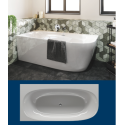 BAIGNOIRE SEMI-ILOT RIHO MODELE O CORNER DROITE 170*80 BLANC MAT