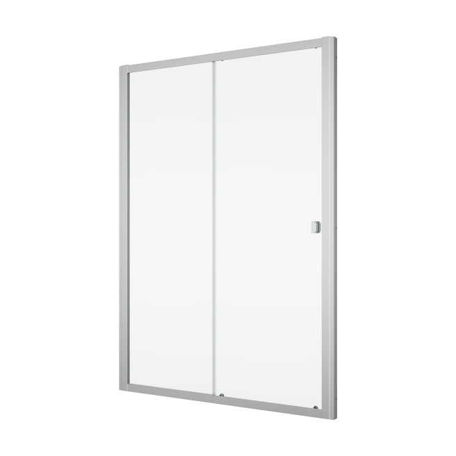 PORTE COULISSANTE 2 VOLETS RONAL ARELIA 190 X 100cm PROFILE CHROME VERRE TRANSPARENT