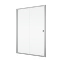 PORTE COULISSANTE 2 VOLETS RONAL ARELIA 190 X 100cm PROFILE CHROME VERRE TRANSPARENT