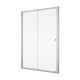 PORTE COULISSANTE 2 VOLETS RONAL ARELIA 190 X 120cm PROFILE CHROME VERRE TRANSPARENT