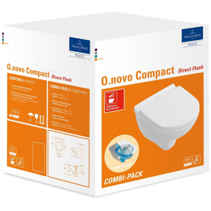 CUVETTE SUSPENDUE VILLEROY ET BOCH ONOVO COMPACT DIRECTFLUSH+SOFTCLOSE
