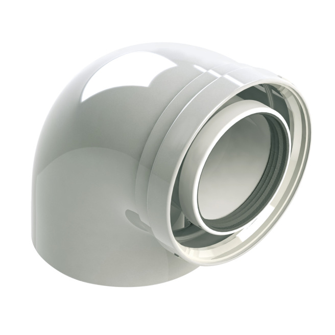 COUDE VENTOUSE PP/ALU EXPO INOX 90° 80/125