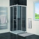 PORTE DE DOUCHE COULISSANTE ACCES D'ANGLE VERRE TRANSPARENT PROFILE CHROME 80X80