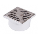 SIPHONETTE S.VERT POUR SOL CARREE GRIDE + CADRE INOX BROSSE